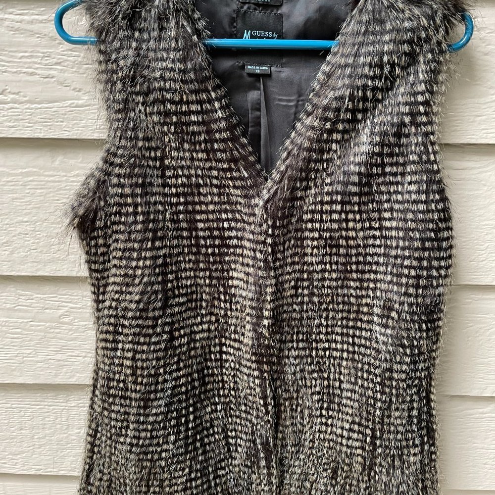 New MARCIANO Guess faux fur vest coat XS